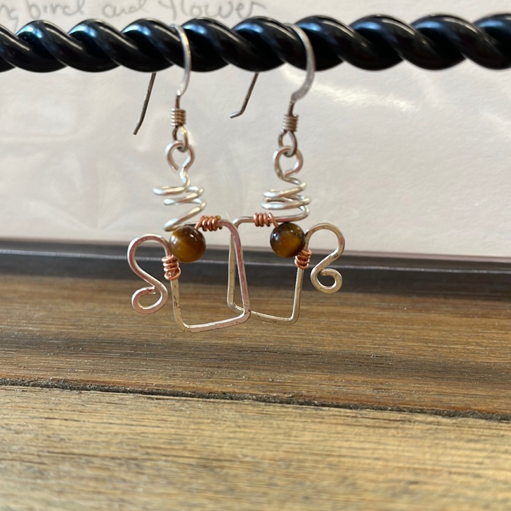 Silver coffee cup Earrings